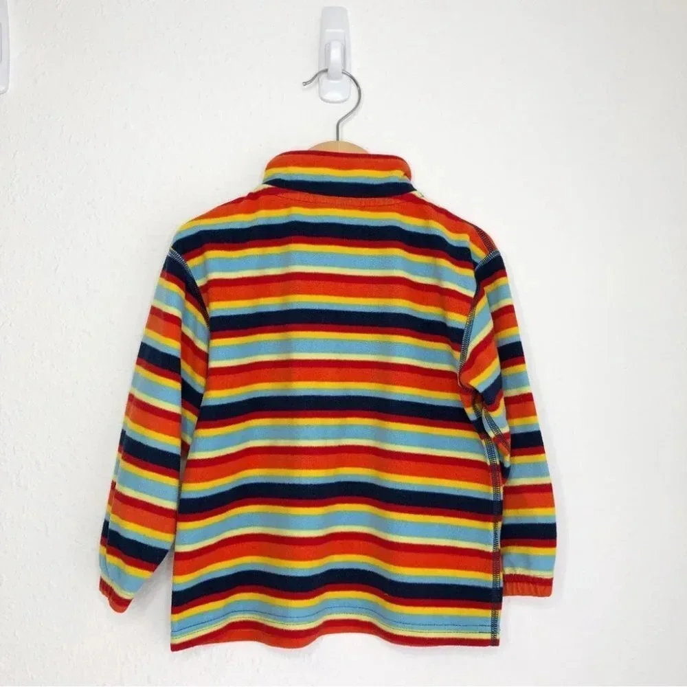 Hanna Andersson fleece pullover‎ half zip rainbow stripe size 100 or 4 years